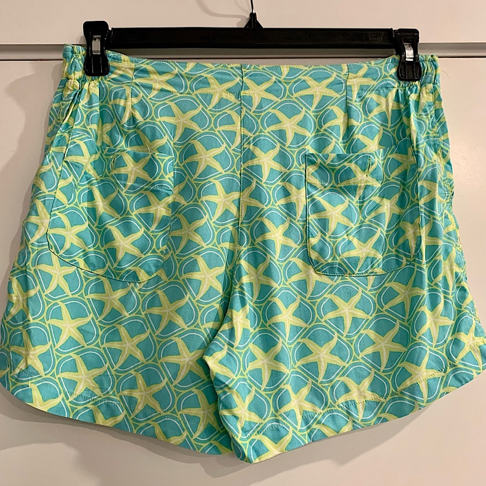 Escapada Beach Aqua and Green Starfish Shorts Size XS